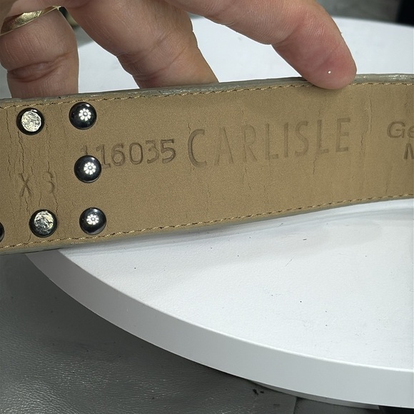 (H)Carlisle belt in matte white imitation crocodile leather with silver bucklexs main image 11
